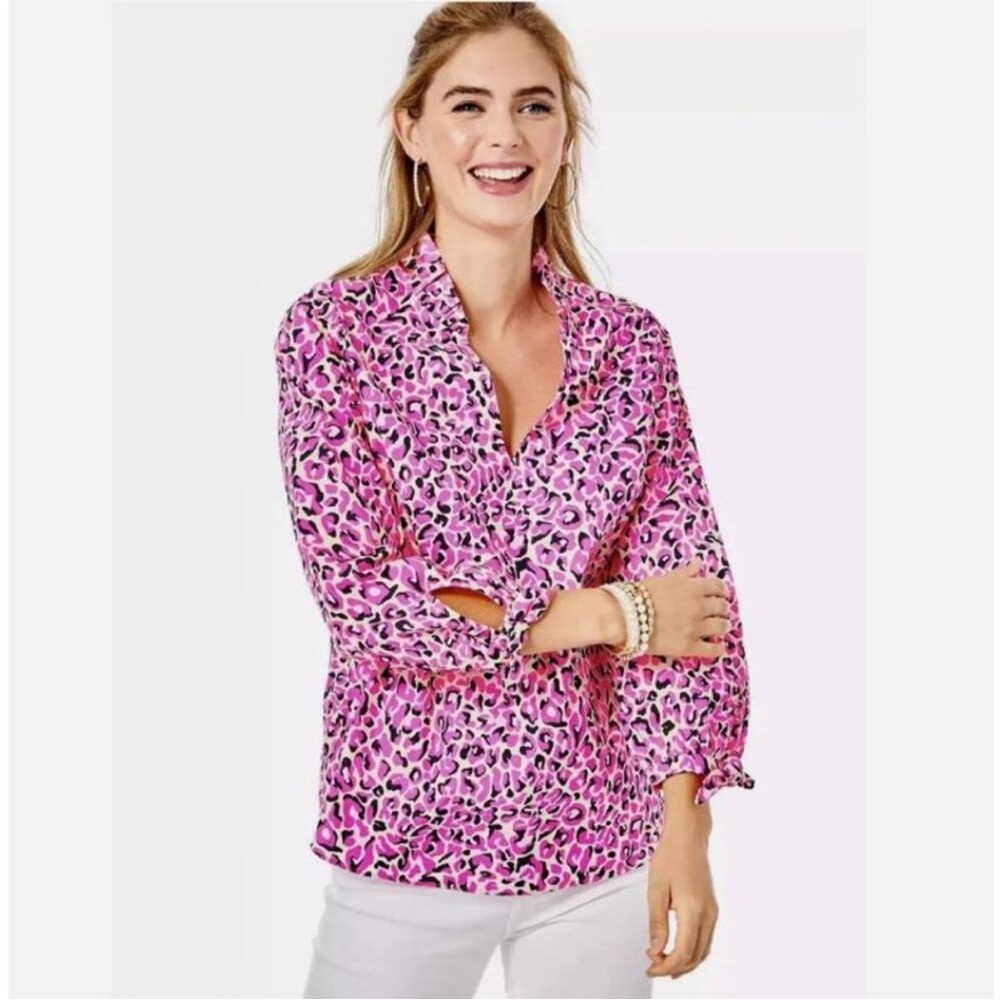NEW Lilly Pulitzer Sherida Top Pink Topaz My Favorite Spot Size XXS NEW WITH TAG